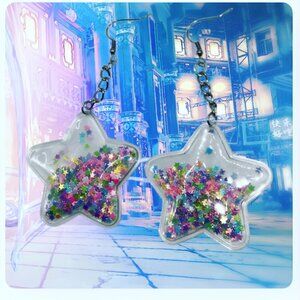 Pretty star confetti earrings
